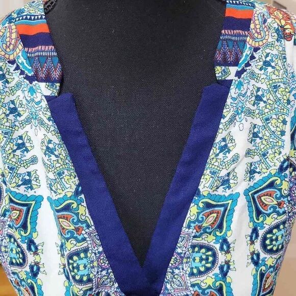 Renee C. Sleeveless V-Neck Sheath Midi Dress - Picture 3 of 8